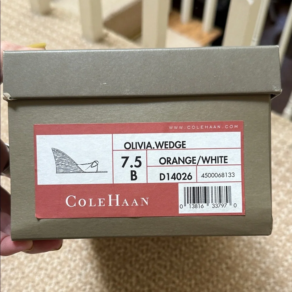 Cole Haan Orange Leather Bow Slide Mules - Picture 4 of 7